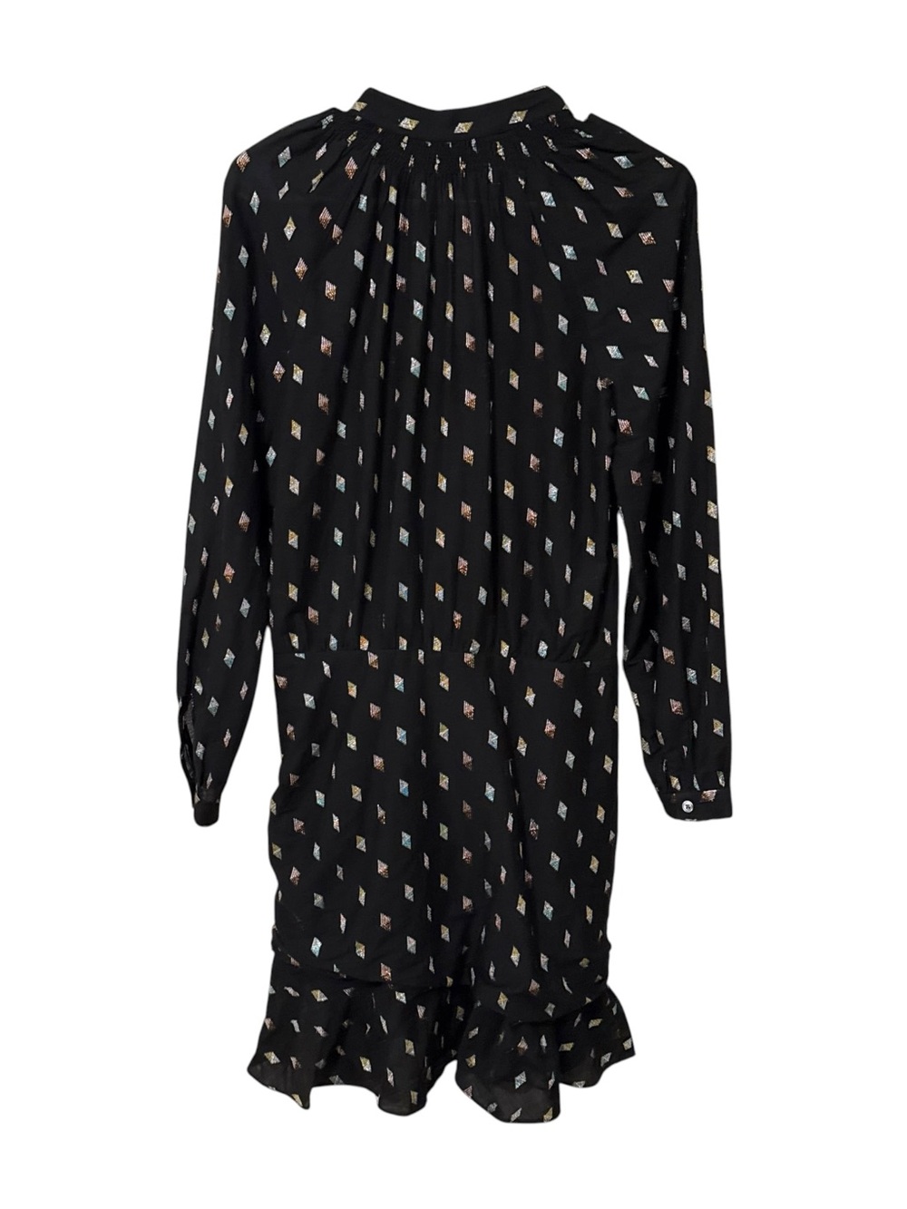 Veronica Beard Alia Ruched Mini Dress Size 0 Metallic Jacquard Ruffle Cocktail - Picture 15 of 16